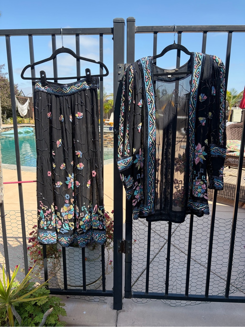Capriccio Black Bead/Sequin jacket and skirt